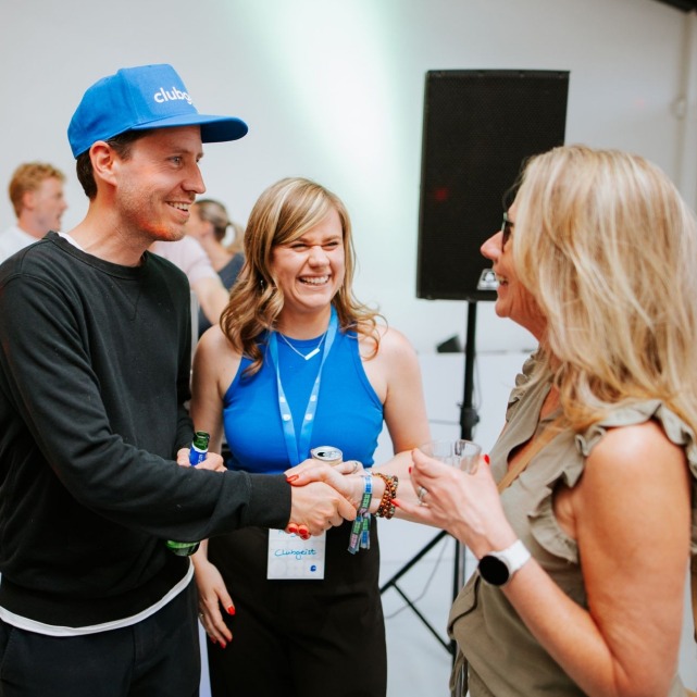Attendees networking at Agency at Night